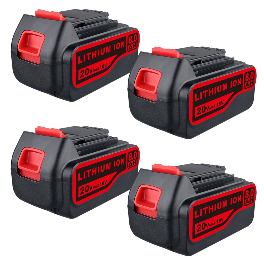 4 STÜCK für Black&Decker 20V Max (18V) 8.0Ah Li - Ion LBXR4020 Akku Ersatzakku - Dasbatteries