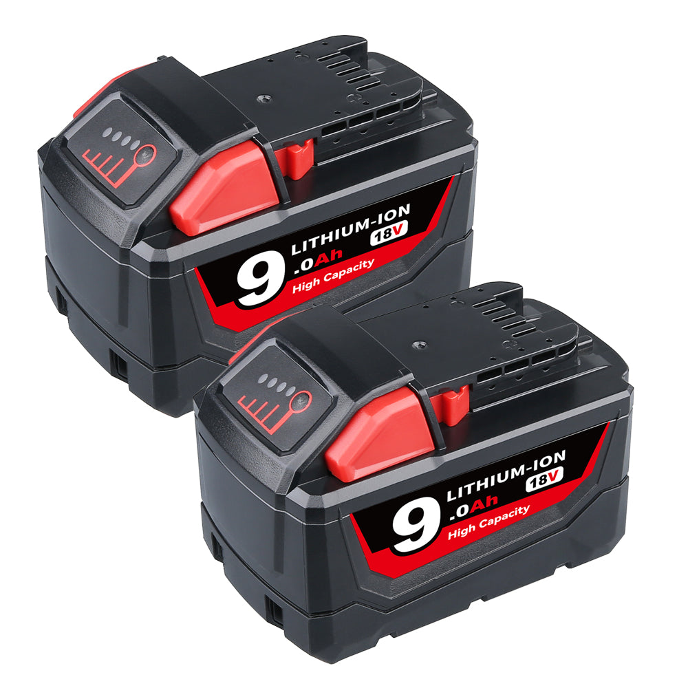 For Milwaukee 18V Battery 9Ah Replacement | M18 Batteries 2 Pack