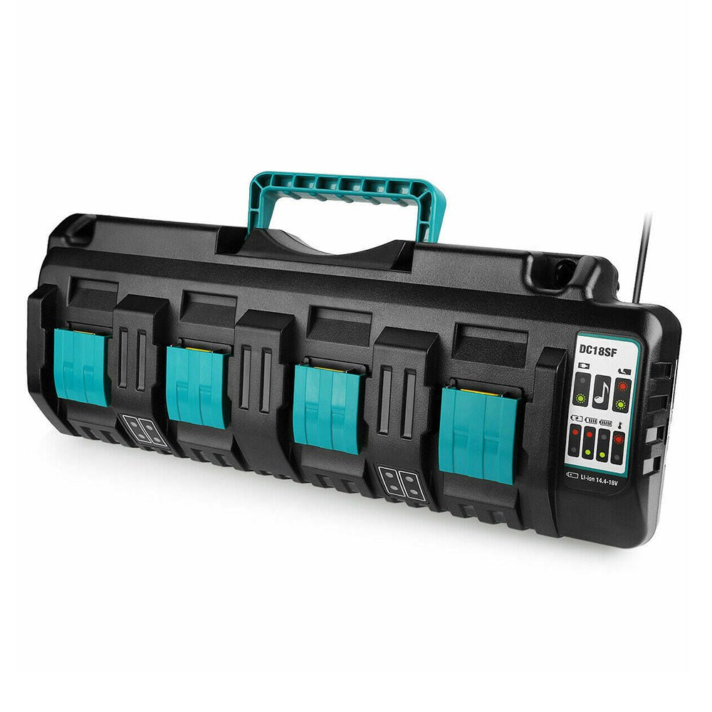 4-Port 18V Lithium-Ion Charger DC18SF for Makita 14.4V-18V Lithium Battery BL1860 BL1815, Replace Makita DC18RC DC18RA Rapid Charger