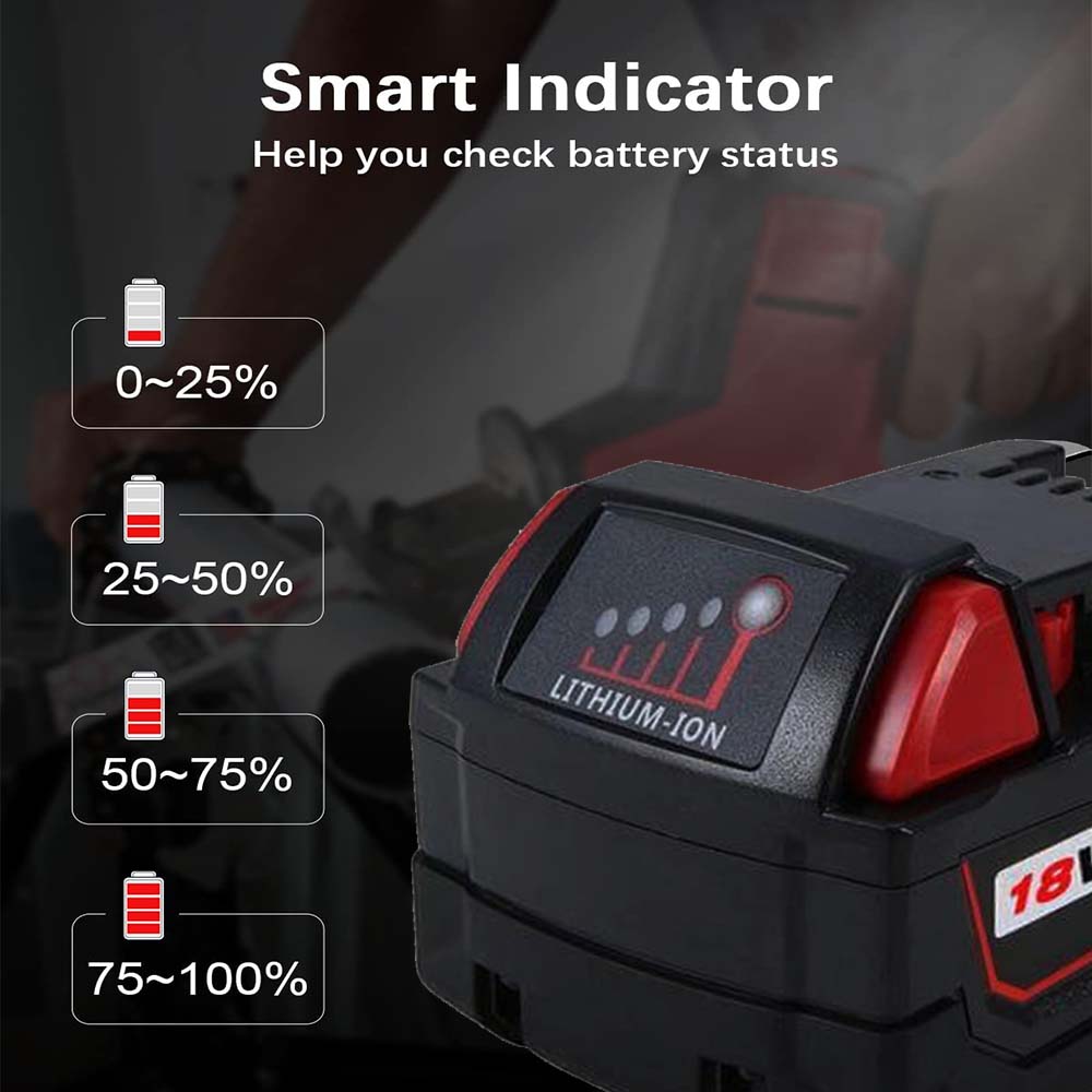 For Milwaukee 18V Battery 8.0Ah Replacement | M18 Batteries 4 Pack