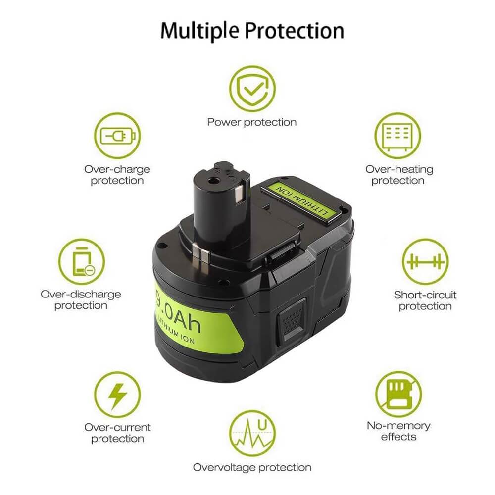 For Ryobi 18V 9.0Ah Battery Replacement | P108 batteries 2 Pack
