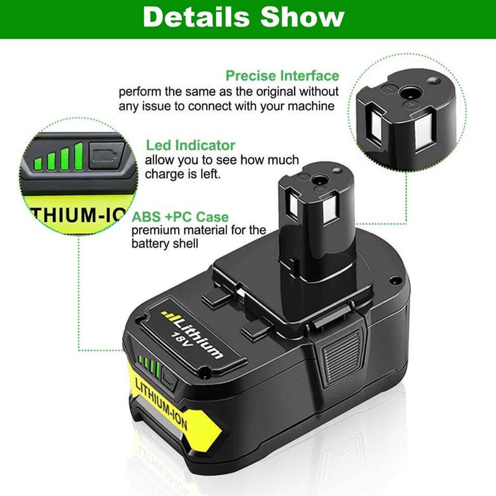 For 18V Ryobi Battery Replacement | P108 7.0Ah Li-ion Battery 2 Pack