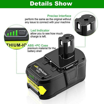 For 18V Ryobi Battery Replacement | P108 7.0Ah Li-ion Battery 2 Pack