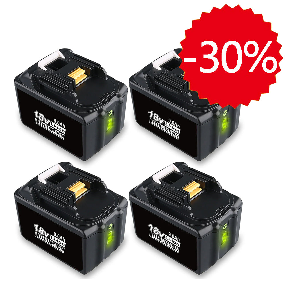 Clearance | For Makita 18V Battery 9Ah Replacement | BL1890B Batteries 4 Pack