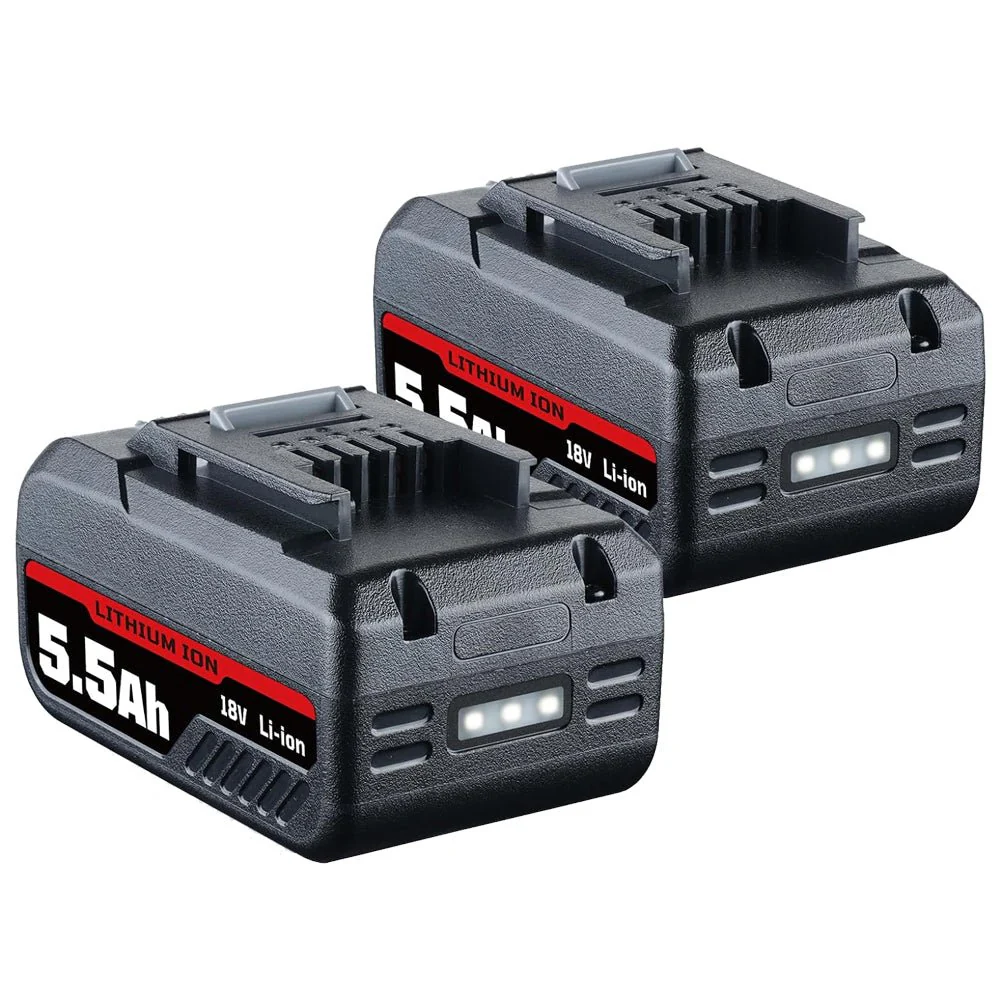 2 pcs HSL1810 18V 5.5Ah battery replacement for Einhell Power X-Change Li-ion battery Compatible with all Einhell 18V tool batteries with LED display