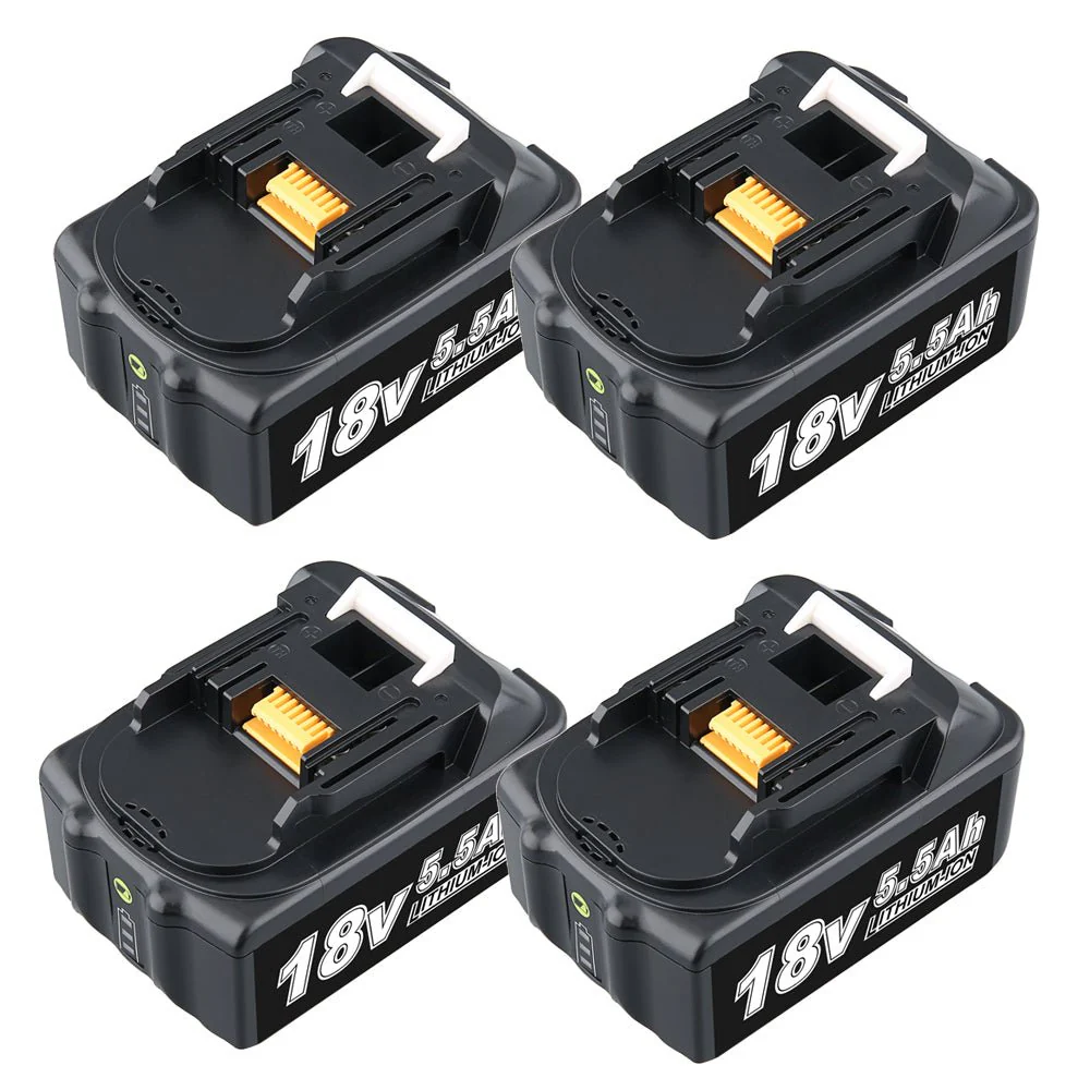 Clearance | For Makita 18V Battery 5.5Ah Replacement | BL1850B Li-ion Batteries 4 Pack (LED Indicator)