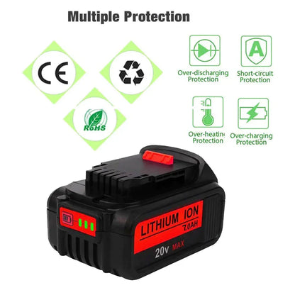 For DeWalt 7.0Ah Battery | 20V Max Li-ion Battery DCB200 DCB206 DCB201 DCB203 DCB180 - Triple-Batteries