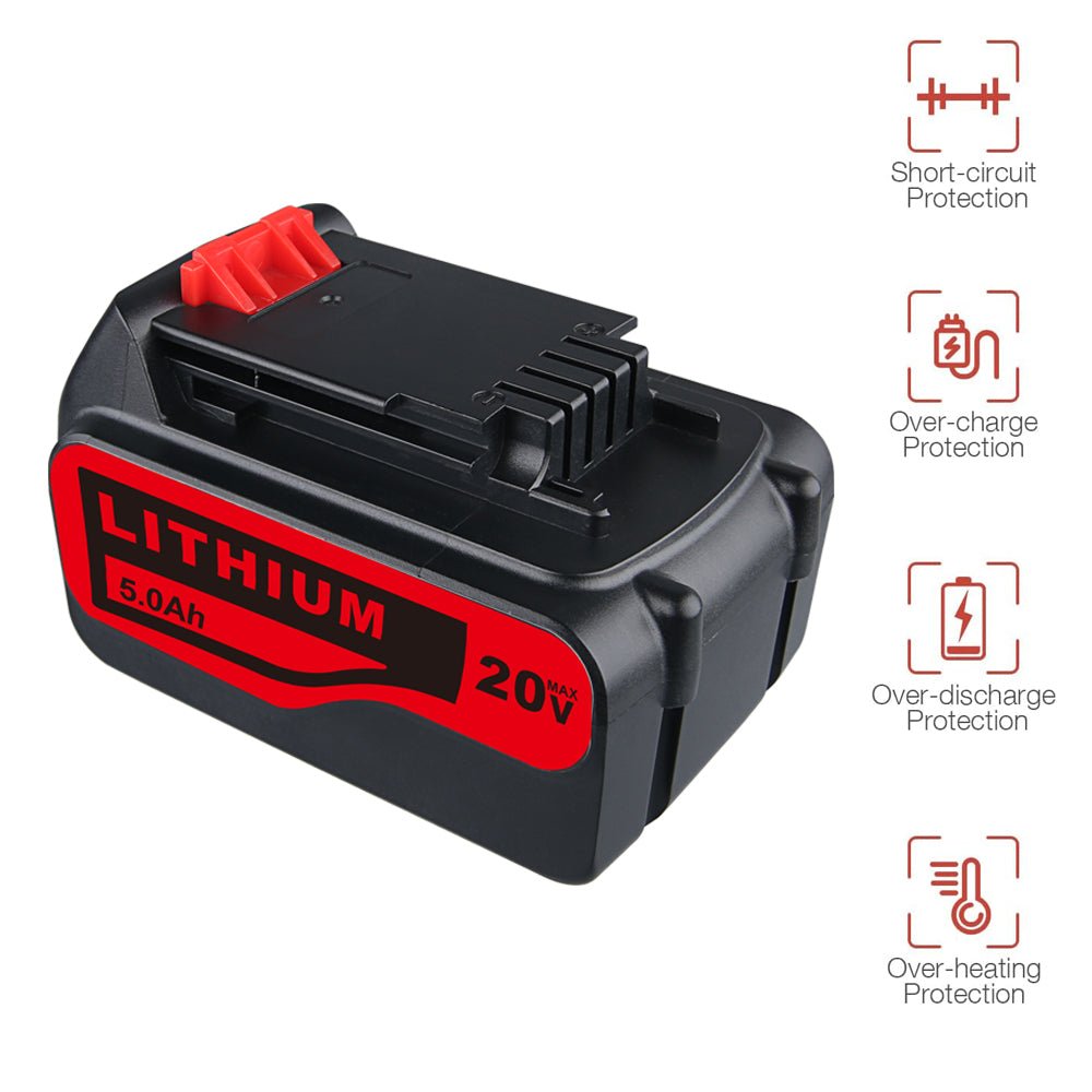 20V Max (18V) 5,0Ah für Black&Decker Li - Ion LBXR4020 Akku Ersatzakku 2 STÜCK - Dasbatteries