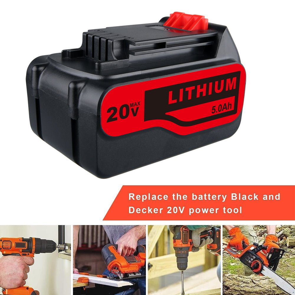 20V Max (18V) 5,0Ah für Black&Decker Li - Ion LBXR4020 Akku Ersatzakku 2 STÜCK - Dasbatteries
