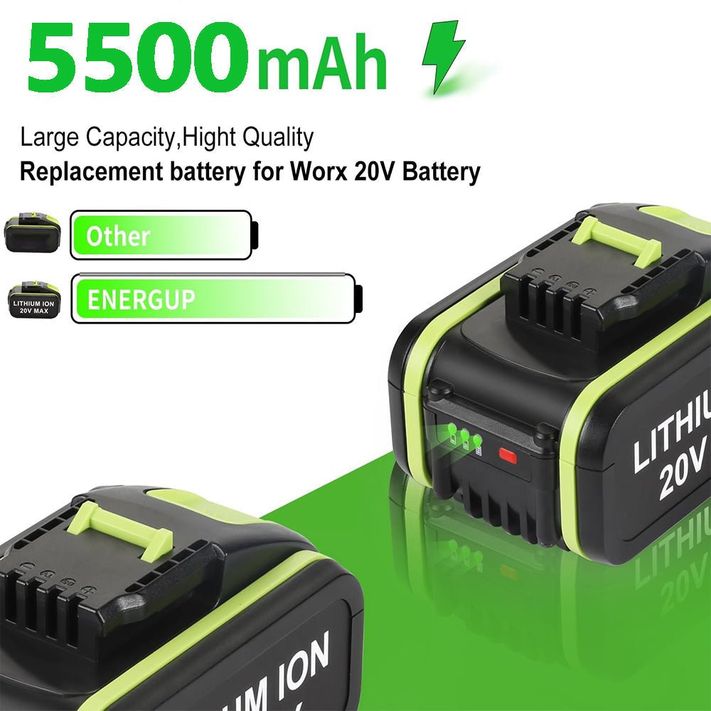 20V Max 5.5Ah Lithium Batterie für Worx WA3579 WA3520 WA3575 WA3578 WA3525 WG160 4 - Stück - Dasbatteries