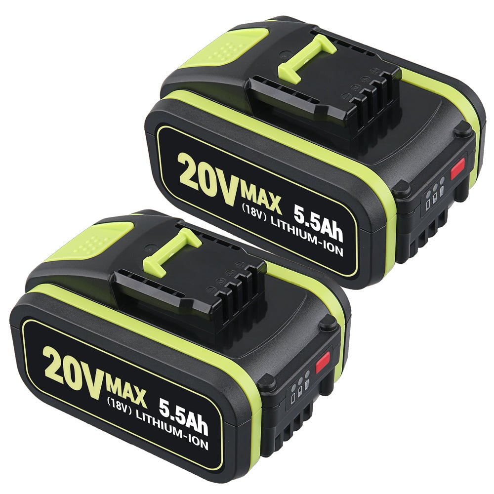 20V Max Lithium Batterie für Worx WA3579 WA3520 WA3575 WA3578 WA3525 WG160 5.5Ah 2-Stück - Dasbatteries