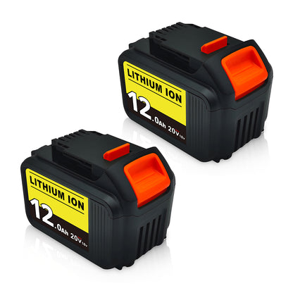 For Dewalt 18V XR Battery 12Ah Replacement | DCB184 DCB205 Lithium Batteries 2 Pack