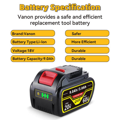 For Dewalt DCB609 18V/54V MAX FLEXVOLT Li-Ion 9.0Ah Battery DCB609-2 DCB606 DCB612