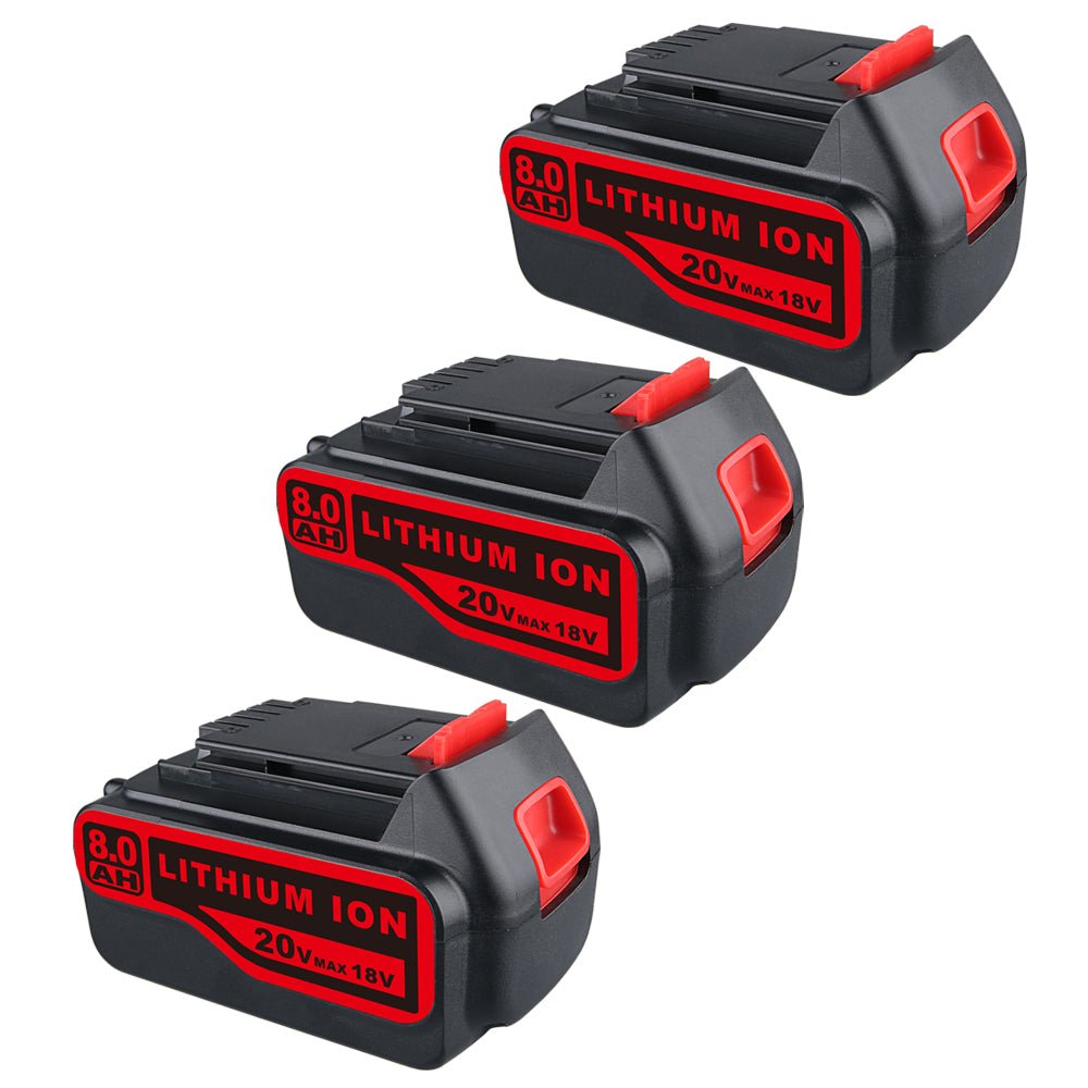 3 STÜCK für Black&Decker 20V Max (18V) 8.0Ah Li - Ion LBXR4020 Akku Ersatzakku - Dasbatteries