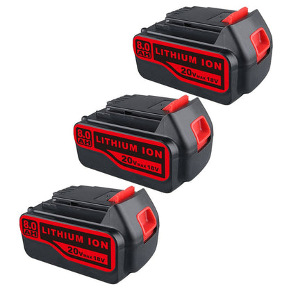 3 STÜCK für Black&Decker 20V Max (18V) 8.0Ah Li - Ion LBXR4020 Akku Ersatzakku - Dasbatteries