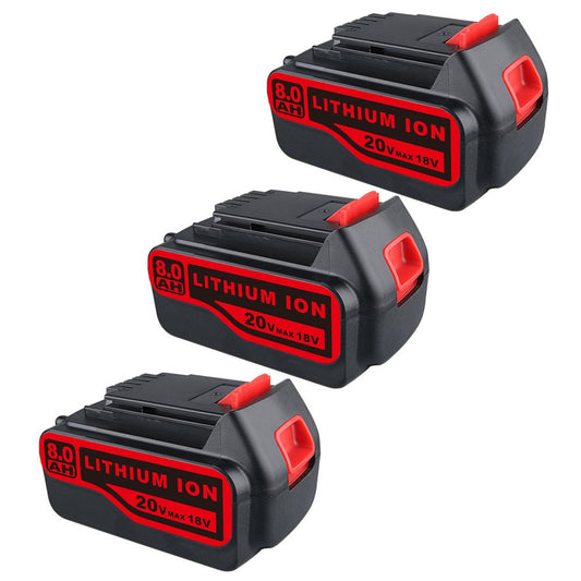3 STÜCK für Black&Decker 20V Max (18V) 8.0Ah Li - Ion LBXR4020 Akku Ersatzakku - Dasbatteries