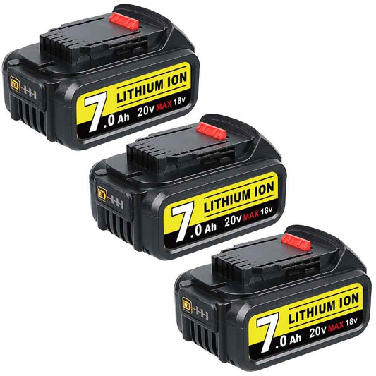 3 Pack For DeWalt 7.0Ah Battery | 20V Max Li-ion Battery DCB200 DCB206 DCB201 DCB203 DCB180 - Triple-Batteries