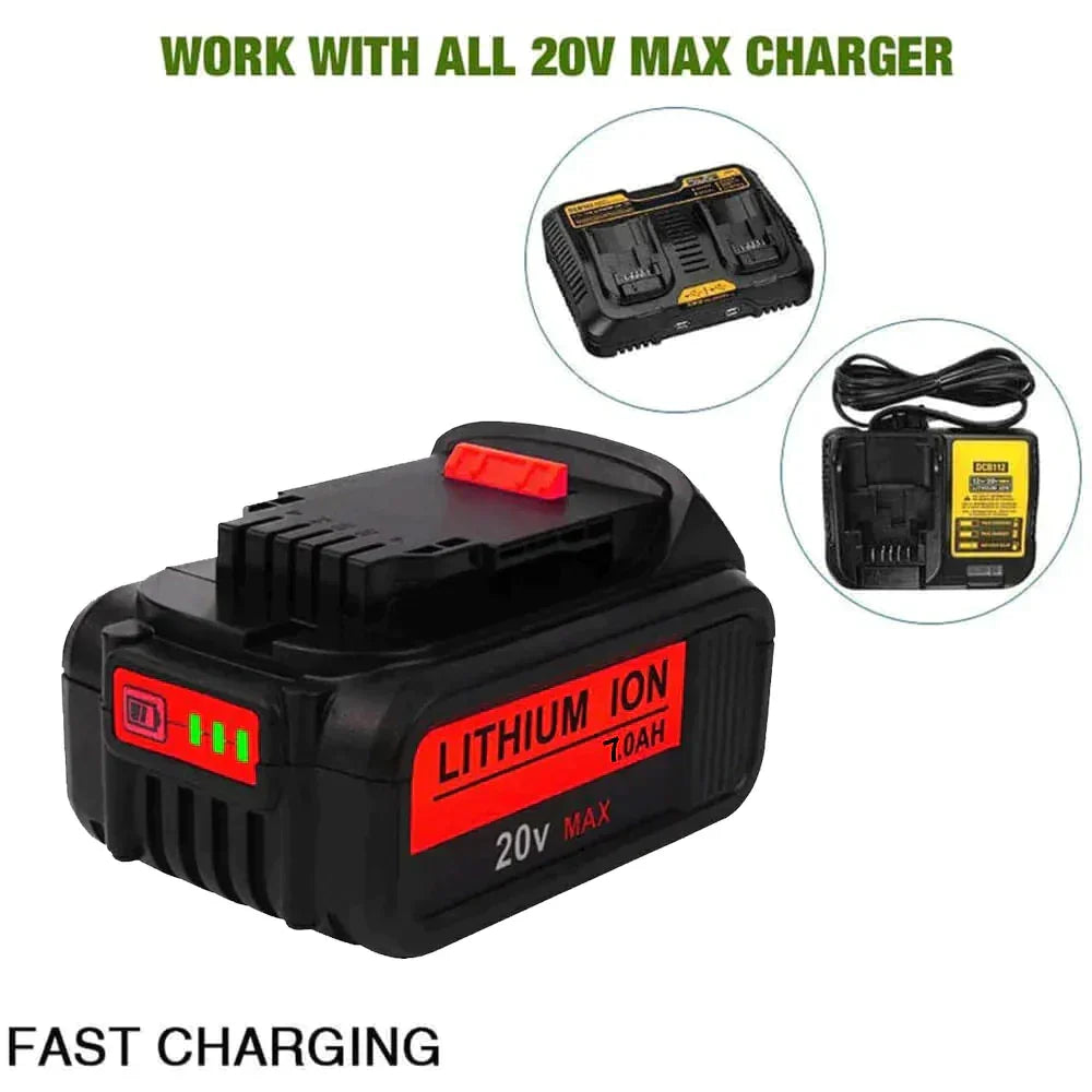 3 Pack For DeWalt 7.0Ah Battery | 20V Max Li-ion Battery DCB200 DCB206 DCB201 DCB203 DCB180 - Triple-Batteries