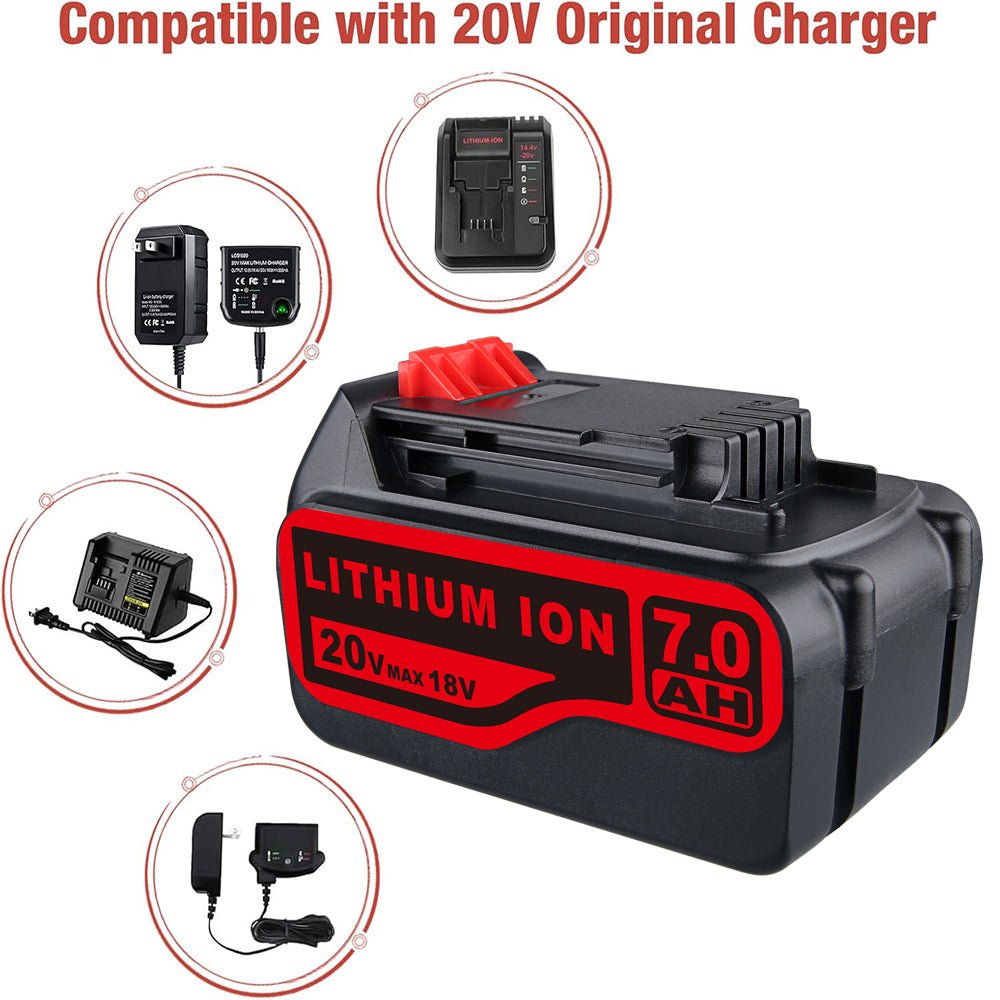 4 STÜCK für Black&Decker 20V Max (18V) 7.0Ah Li - Ion LBXR4020 Akku Ersatzakku - Dasbatteries