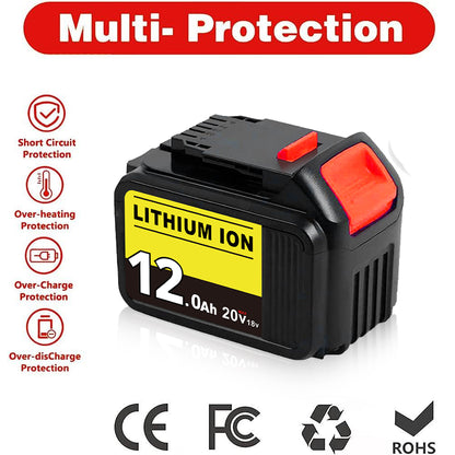 For Dewalt 18V XR Battery 12Ah Replacement | DCB184 DCB205 Lithium Battery