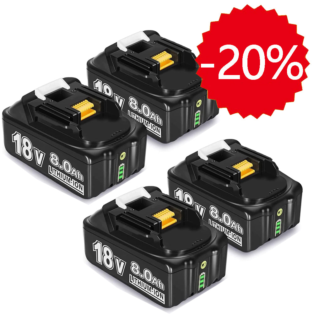 Clearance | For Makita 18V Battery 8.0Ah Replacement | BL1860B Li-ion Batteries 4 Pack (LED Indicator)