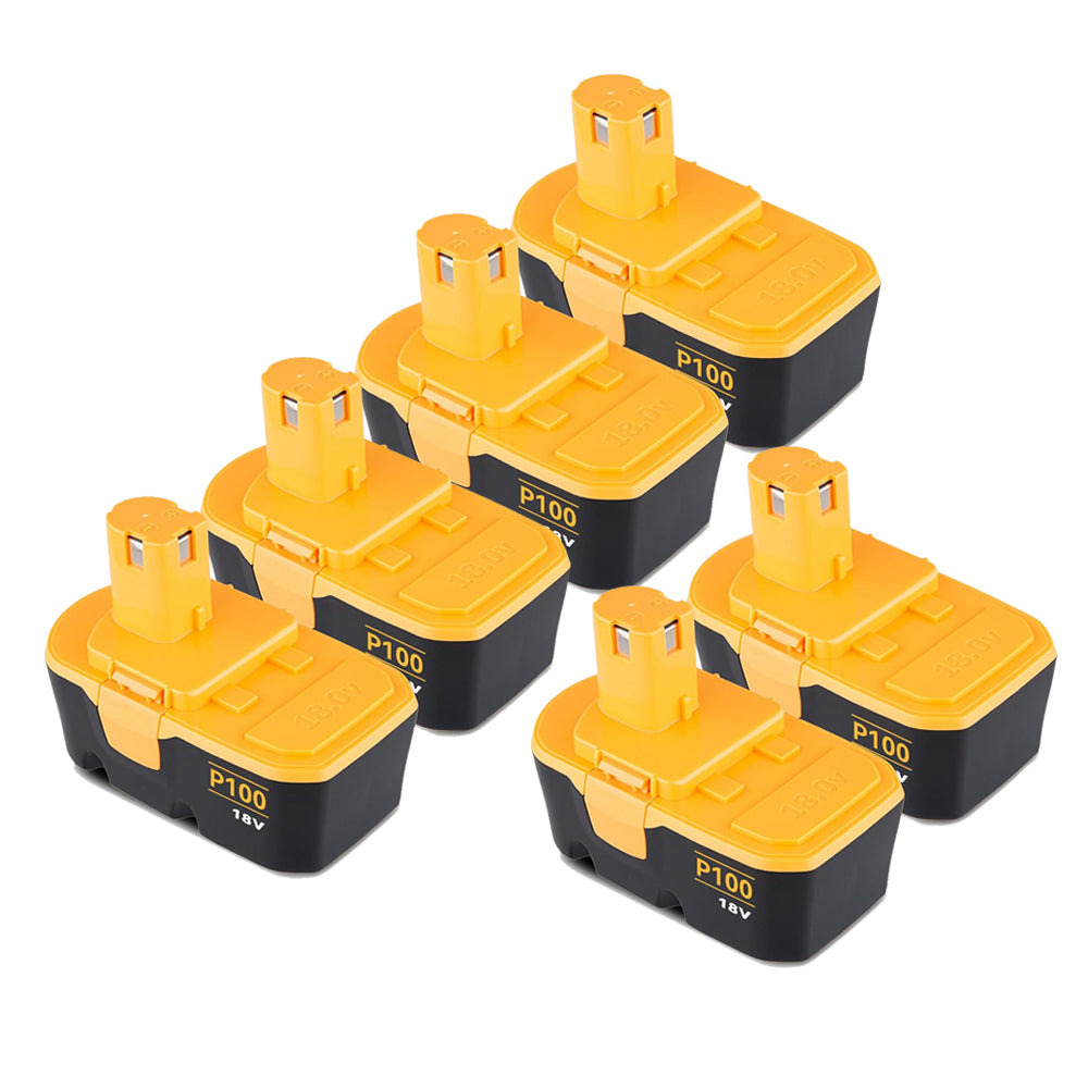 6Pack 4.8Ah Replacement Battery for Ryobi 18V P100 (Ni-MH)
