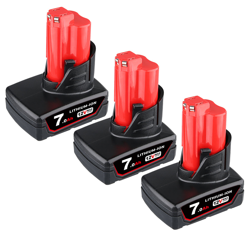 For Milwaukee M12 7.0Ah Replacement Battery | M12B Batteries 3 Pack
