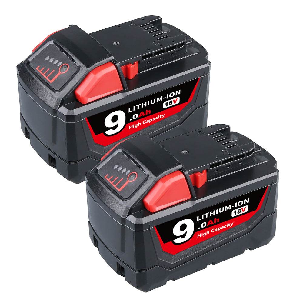 For Milwaukee 18V Battery 9Ah Replacement |  M18 Batteries 2 Pack