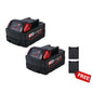 For Milwaukee 18V Battery 5Ah Replacement | M18 Batteries 2 Pack& 2 free holder