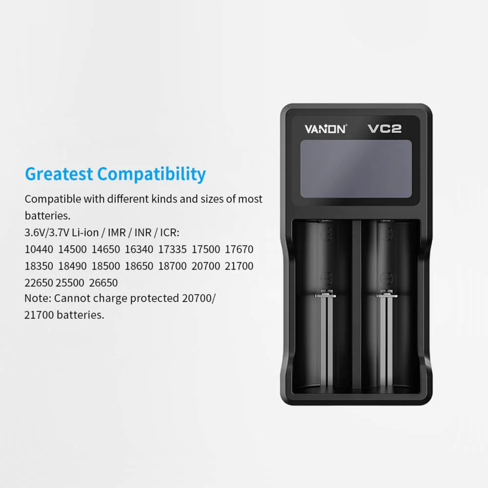 VC2 intelligent charger For 18650 lithium battery