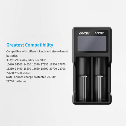 VC2 intelligent charger For 18650 lithium battery