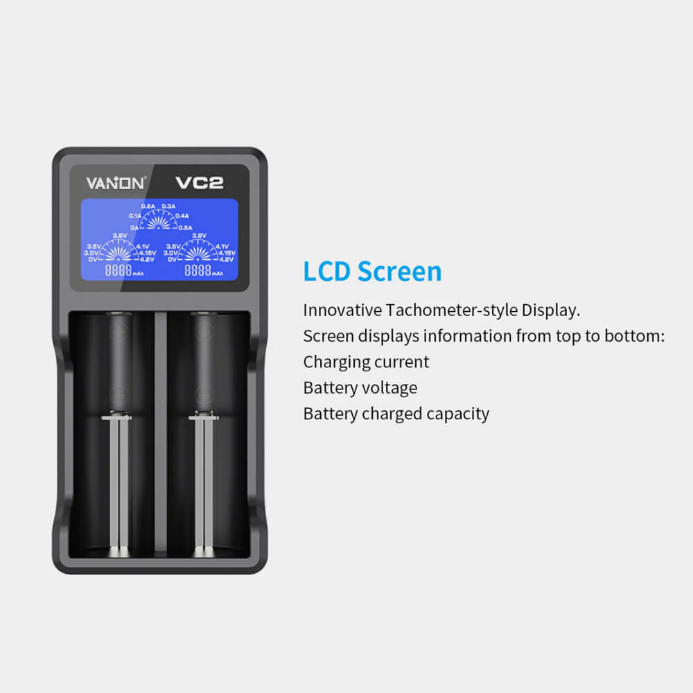 VC2 intelligent charger For 18650 lithium battery