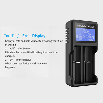 VC2 intelligent charger For 18650 lithium battery