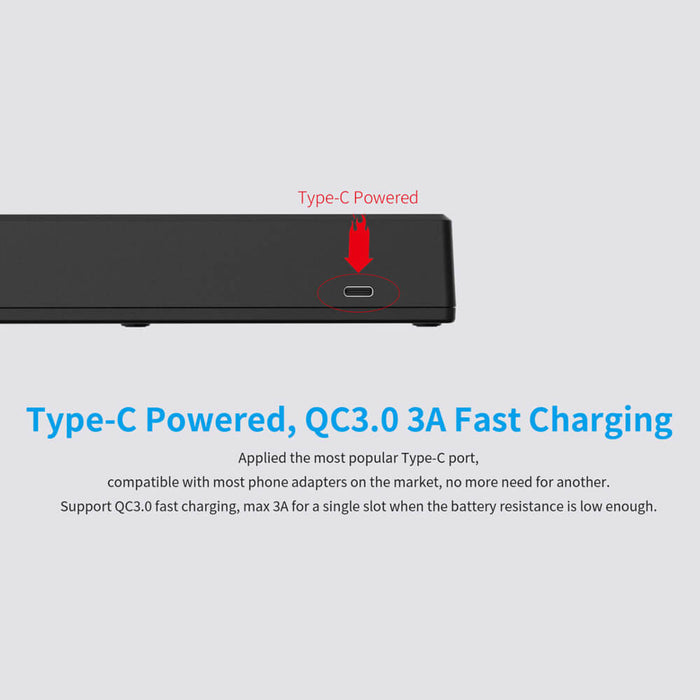 Intelligent charger VC8 max 3A fast charger 18650 20700 21700 26650 Li-ion/Ni-MH / Ni-CD battery charger