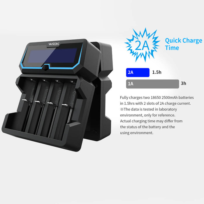 X4 18650 li ion battery smart charger with power bank function LCD charger