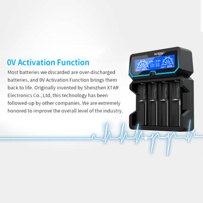 X4 18650 li ion battery smart charger with power bank function LCD charger