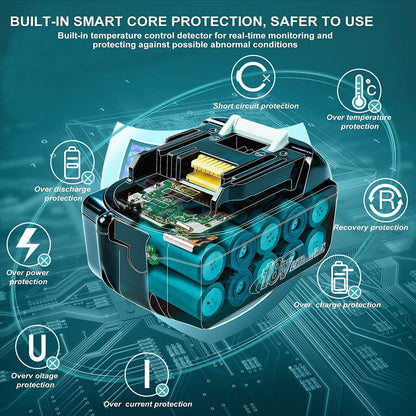 Clearance | For Makita 18V Battery 8.0Ah Replacement | BL1860B Batteries 2 Pack (LED Indicator)