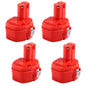 For Makita 14.4V Battery 4.8Ah Replacement | PA14 Battery 4 Pack Red