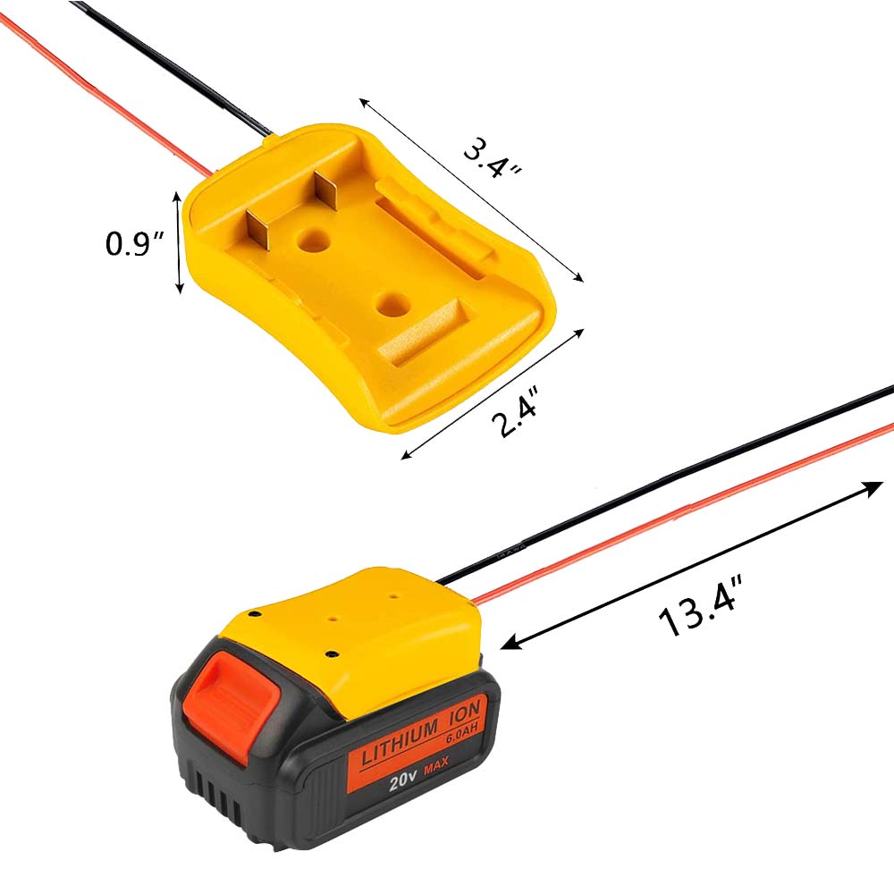 Power Wheel Adapter for Dewalt 20V Battery with  Wire terminals | Work with for Dewalt 20V DCB205 DCB206 DCB200 Lithium Battery Power Connector for Rc Car, Robotics, Rc Truck,DIY use