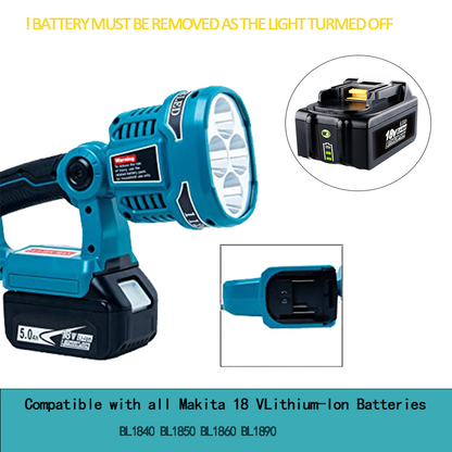 18V LXT Lithium-Ion Cordless LED Work Light Powered by Makita 18V Max LXT Lithium-Ion Battery, 12W 1120LM Jobsite Flashlight Spotlight with 110 Degree Pivoting Head and USB Port