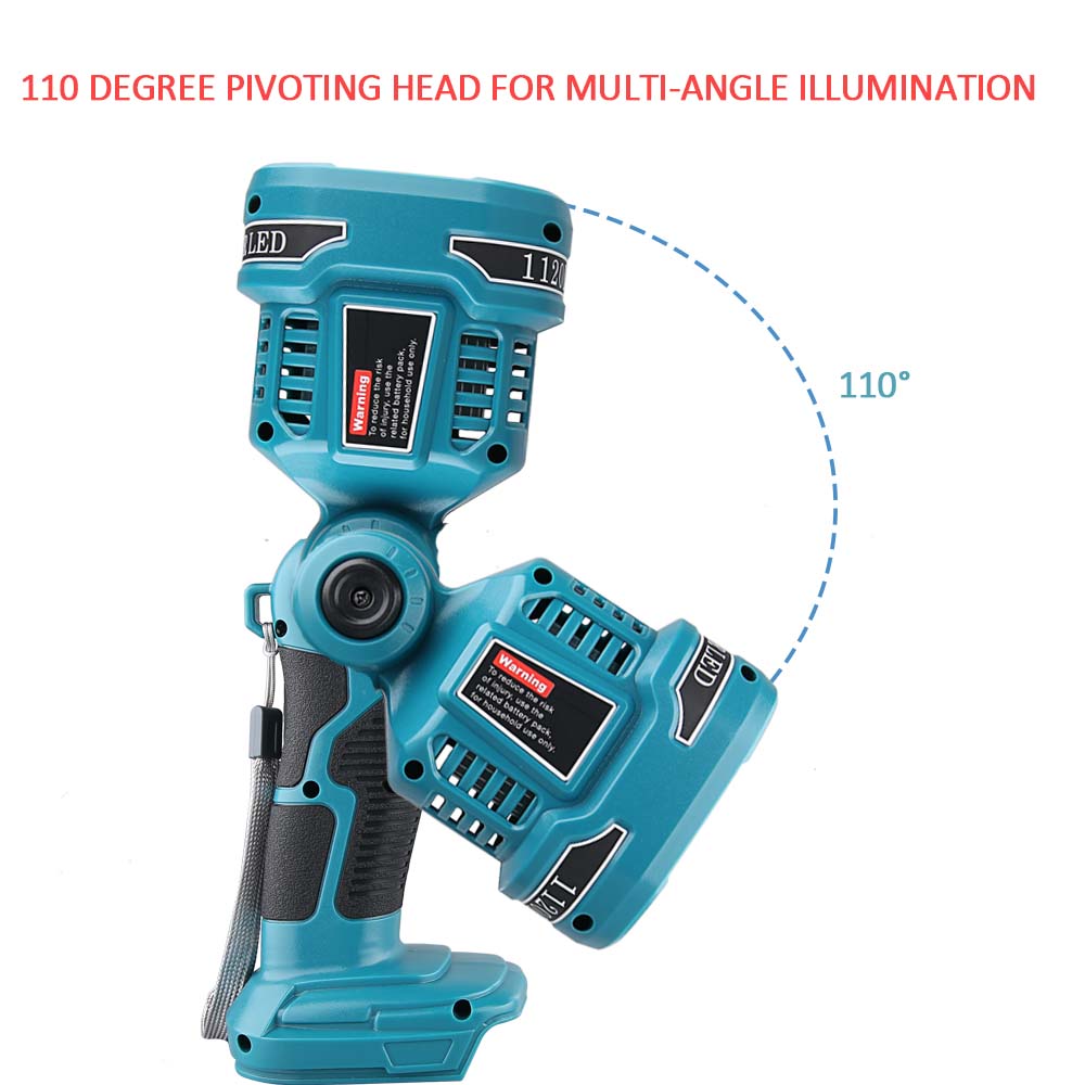 Work Light for Makita Cordless Tools,   Powered by Makita 14.4V 18V 20V li-ion batteries BL1850 BL1840 BL1830 1845 with 4 Mode Settings & 110 Degree Pivoting Head