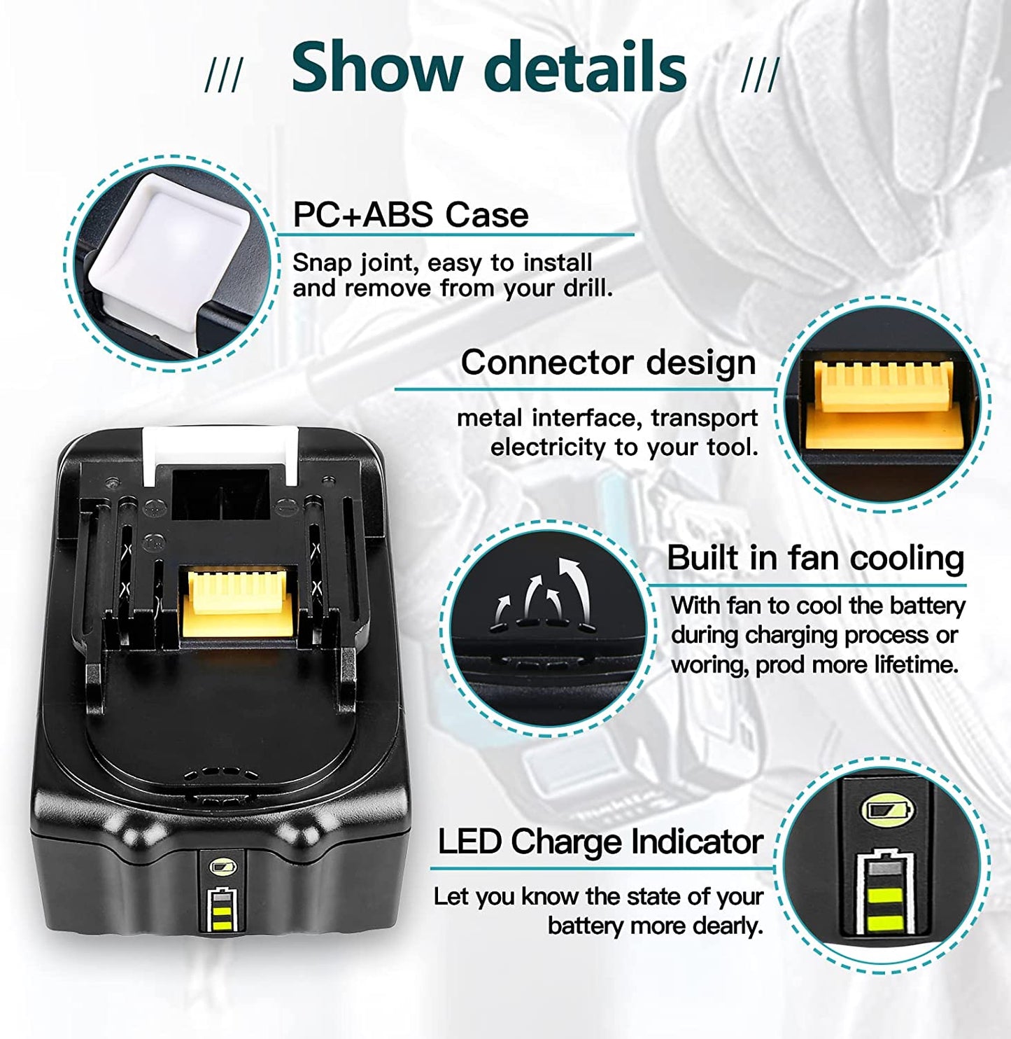 BL1860B 6Ah & 4-Port 18V lithium-ion charger DC18SF for Makita 14.4V-18V lithium battery BL1890B BL1860 BL1850B BL1430