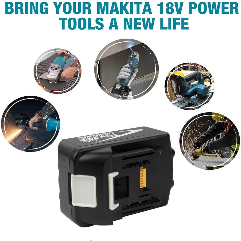 4 Pack For 18V 6Ah Makita BL1860 Battery Replacement & 4-Port 18V lithium-ion charger DC18SF for Makita 14.4V-18V lithium battery BL1890B BL1860 BL1850B BL1430