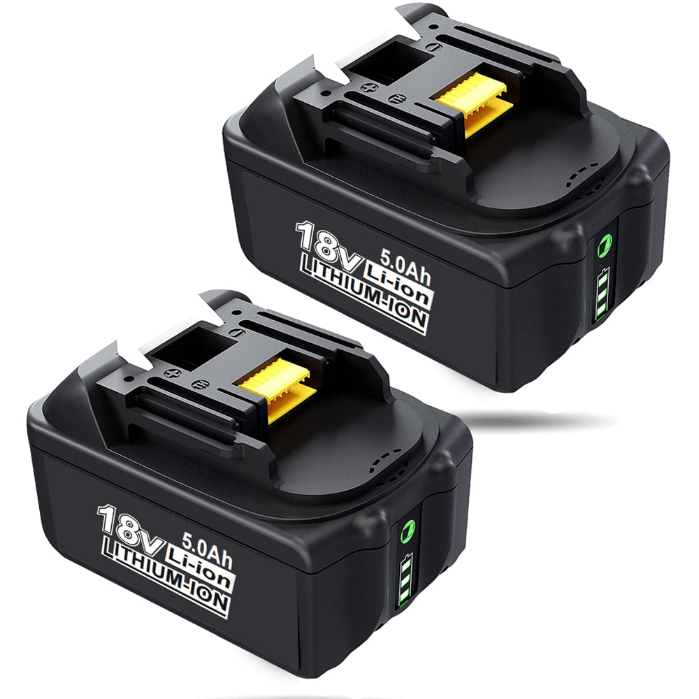 For Makita Battery 18V 5Ah Replacement | BL1850B Lithium Batteries 2 Pack (LED Indicator)