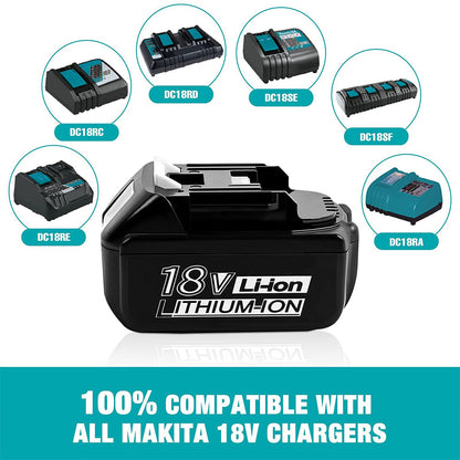 For Makita 18V Battery 6Ah Replacement | BL1860 Li-ion Batteries 4 Pack