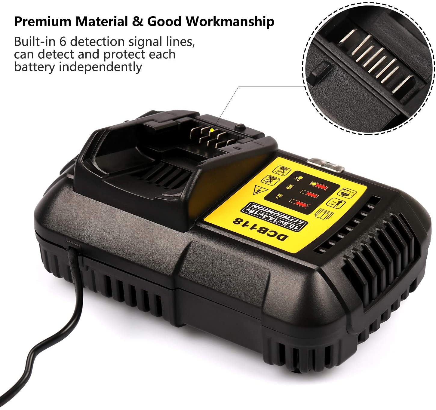 For Dewalt DCB118 Replacement Battery Charger  &For Dewalt 18V XR 4Ah Replacement battery