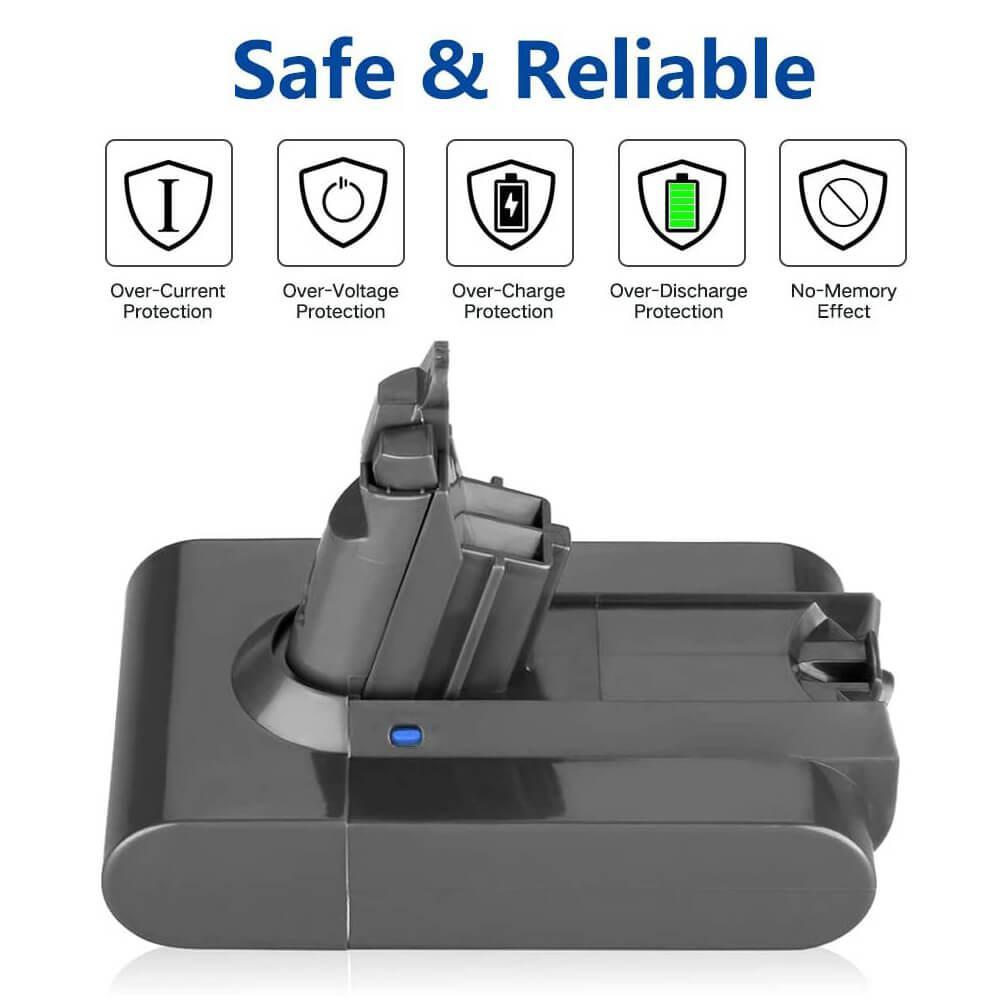 For Dyson V6 Upgraded Battery Replacement | 21.6V 6.4Ah DC58 SV03 DC59 Upgraded Battery