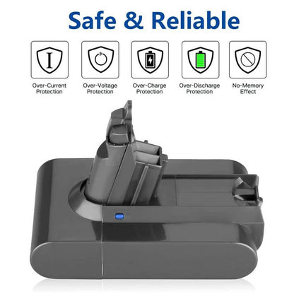 For Dyson V6 Upgraded Battery Replacement | 21.6V 6.4Ah DC58 SV03 DC59 Upgraded Battery