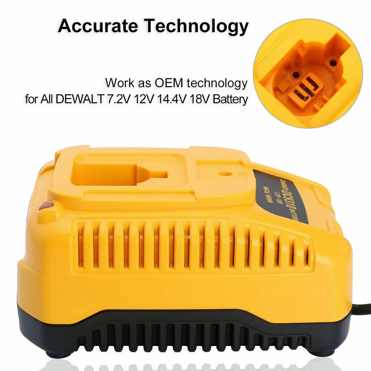 For Dewalt 18V 4.6Ah Battery Replacement DC9098 2 Pack& Dewalt DC9310 Fast Battery Charger Replacement For 7.2V-18V XRP Ni-CD Ni-MH Battery