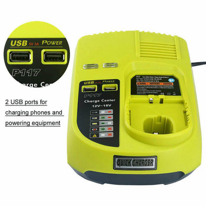 For Ryobi One Plus Replacement Battery Charger P117 | 18V-12V